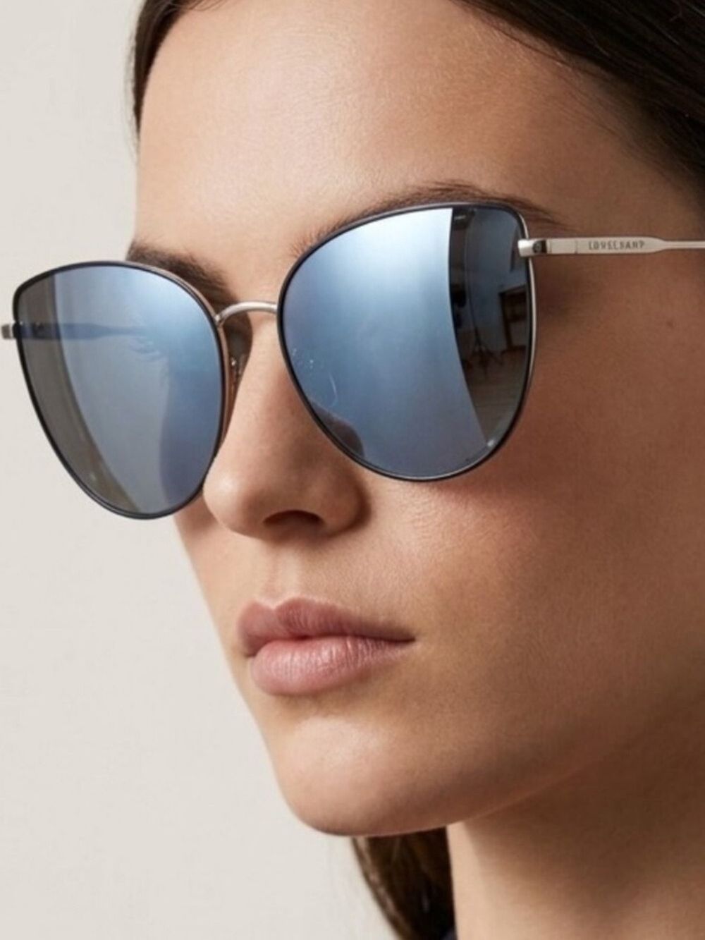 LONG-CHAMP CAT EYE MIRROR SUNGLASSES NEW WITH DUST CLOTH & CASE LO158S